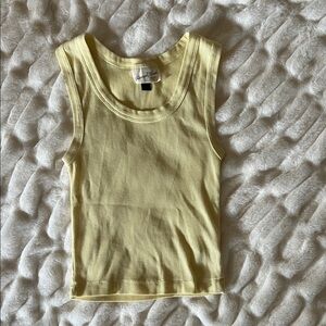 Universal Thread Light Yellow Ribbed Tank Top